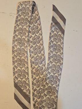 COACH Signature Print Silk Skinny Scarf